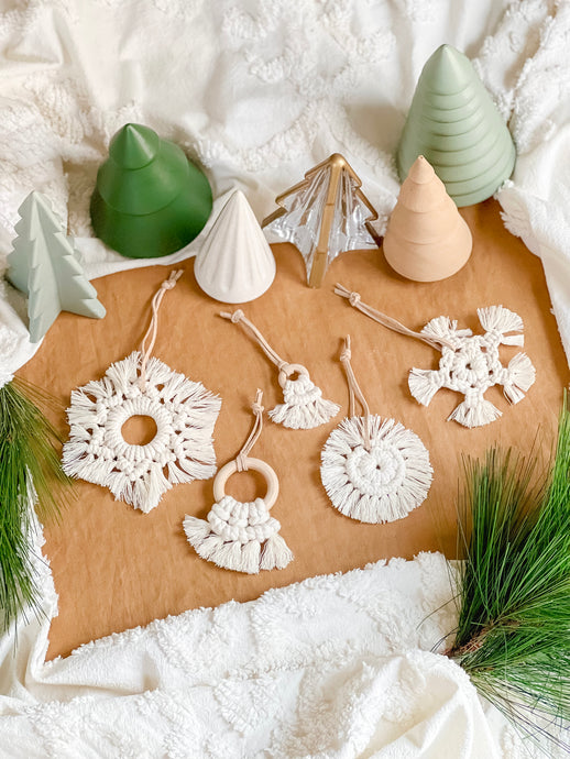 Macramé Snowflake Ornaments