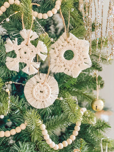 Macramé Snowflake Ornaments