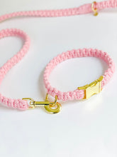 Load image into Gallery viewer, Light Pink Macrame Leash AND Collar Bundle
